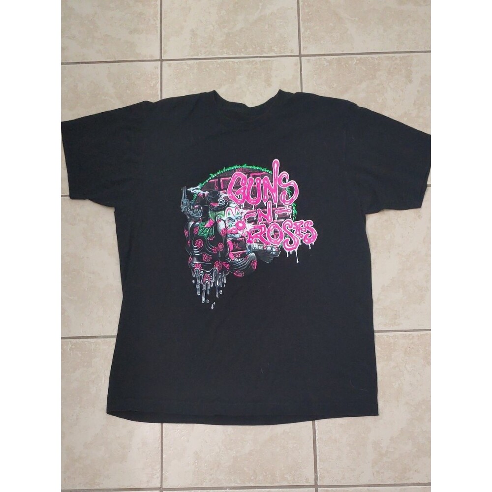 Guns N' Roses T Shirt Unisex L Clown Graffiti Black Tee